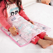 Pink Unicorn 3 lbs Lap Pad Cotton and Minky Double Sides Kids Cartoon Blankets